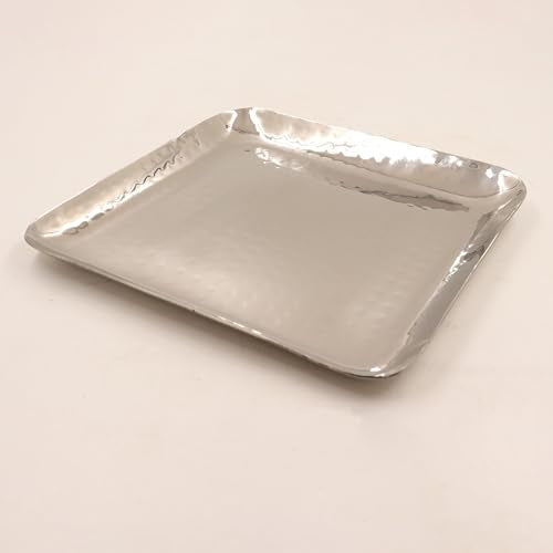 Image 2 of 6.1 x 6.1 x 0.6 Inch for the product Spillbox Stainless Steel Serving Tray