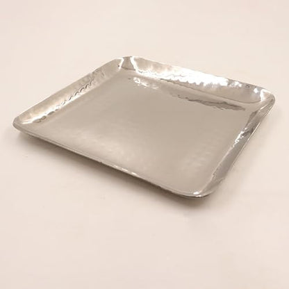 Image 2 of 6.1 x 6.1 x 0.6 Inch for the product Spillbox Stainless Steel Serving Tray