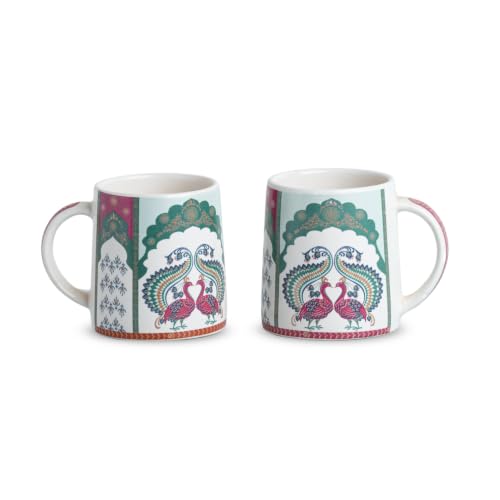 Image 3 of ExclusiveLane Folk Heritage Decal Ceramic Coffee Mugs Set of 2 330 ml