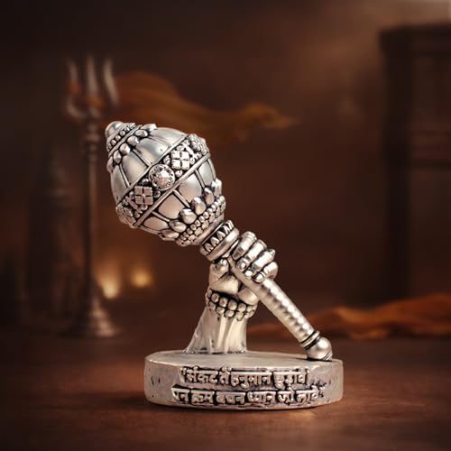 Image 1 of Default Title for the product Astrotalk Shri Hanuman Gada Idol (2.7x4) Inch | 999 Silver Finish | Hanuman Chalisa Chaupai Engraved for Strength, Courage & Protection | Home Decor & Car Dashboard God Idol | Gift for Man & Woman