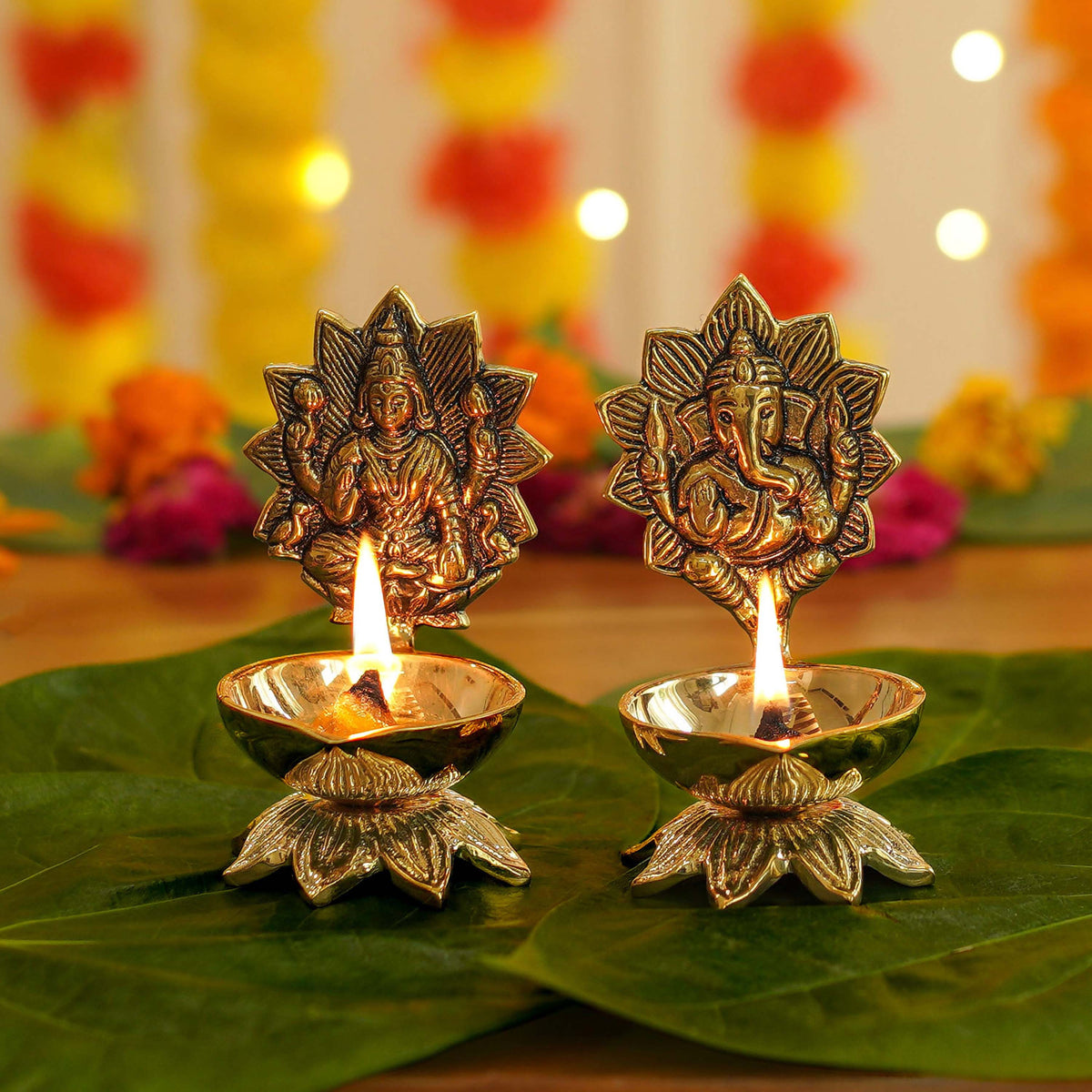 Image 2 of Behoma Lakshmi Ganesh Diya Set