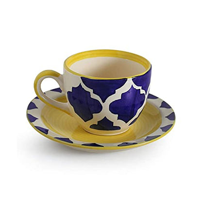 Image 3 of ExclusiveLane Handpainted Ceramic Mug Set of 6 with Saucer 150 ML