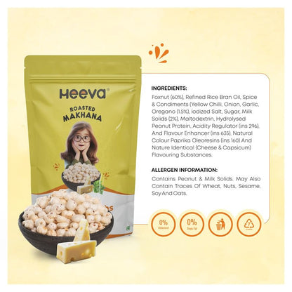 Image 7 of Heeva Roasted Makhana Foxnut Cheese n Herbs Flavour 50g Pack of 3