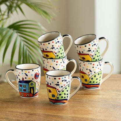 Image 1 of Default Title for the product ExclusiveLane Ceramic Coffee Mugs Set of 6 270 ML