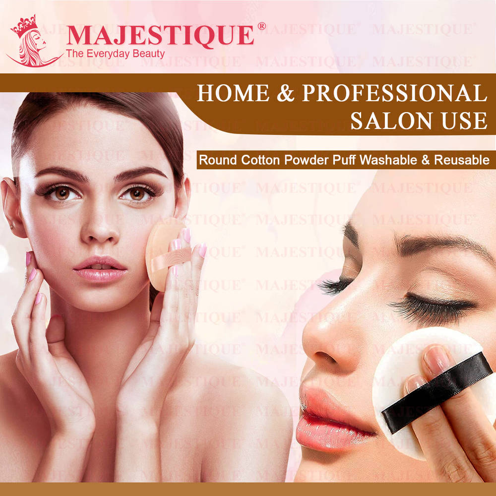 Image 6 of Majestique Flat Powder Puff - Soft Pink Face Pad - Color May Vary