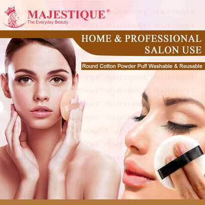 Image 6 of Majestique Flat Powder Puff - Soft Pink Face Pad - Color May Vary