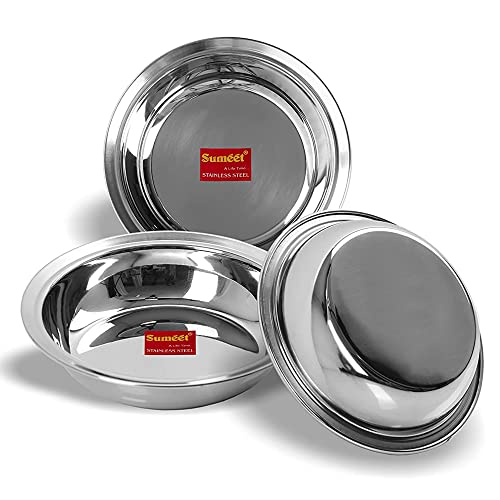 Image 11 of 3PC / 19cm for the product Sumeet Stainless Steel Serving Plates
