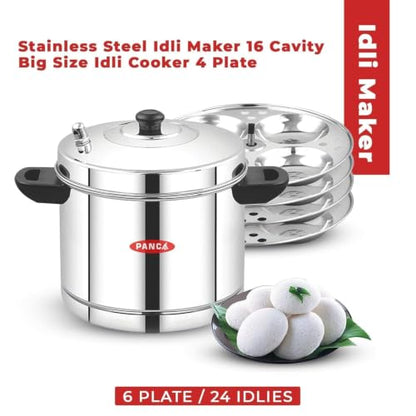 Image 7 of PANCA Stainless Steel Idli Maker 16 Idli 4 Plate Steamer Induction Base
