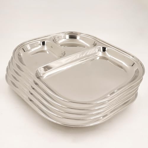 Image 5 of Pack of 5 for the product Spillbox Stainless Steel Tiffin Plate