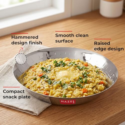 Image 4 of HAZEL Stainless Steel Snack Plate 20.7cm, 800ml