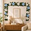 Image 1 of Default Title for the product Divyakosh Mango Leaf Vine with White & Blue Cosmos Flowers (6.5 FT) for Door Entrance Deﾌ…or Creeper | Artificial Flowers Garland,Thoran,Festive Puja Wall Hanging for Diwali Navratri Ganpati Home Deﾌ…or