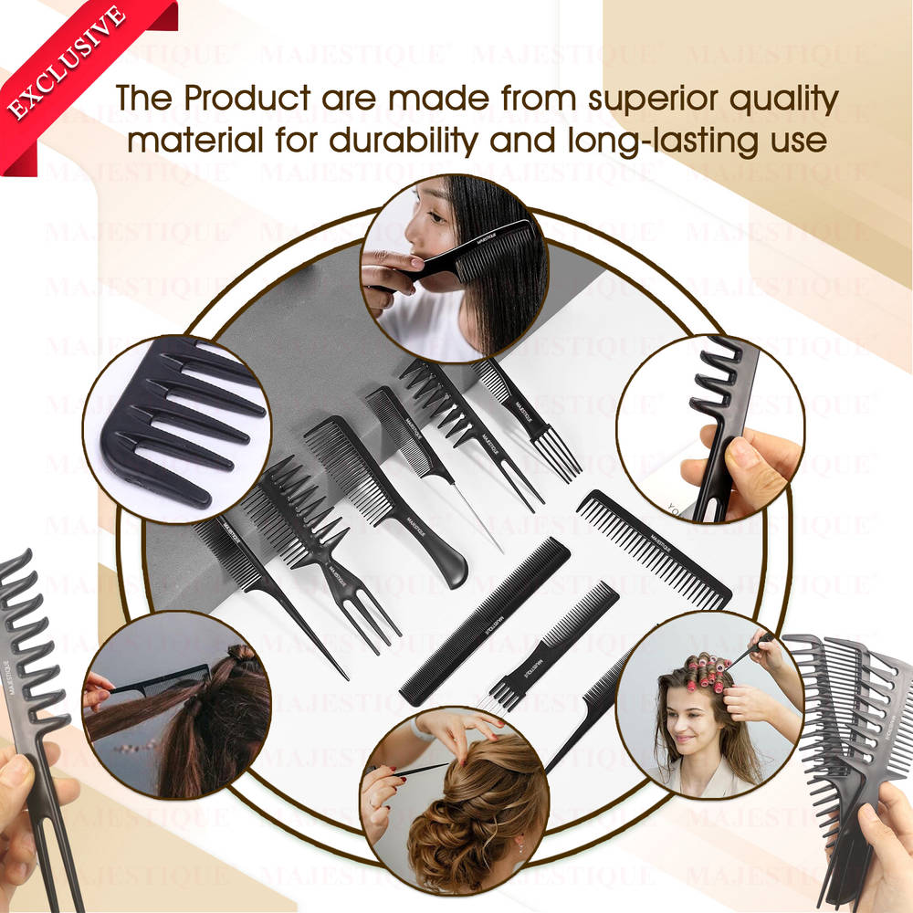 Image 7 of Majestique Professional Hair Styling Comb - Black