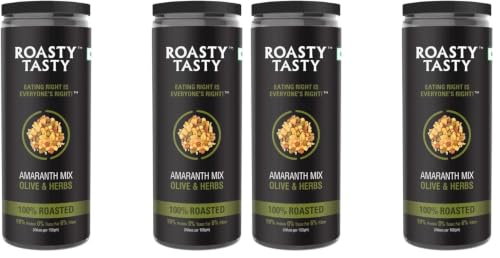 Image 2 of 80 g (Pack of 4) for the product Roasty Tasty Amaranth Mix Olive & Herbs Mixture Pack