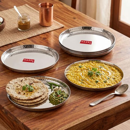 Image 5 of HAZEL Stainless Steel Lunch Plate 25.5cm Set of 6