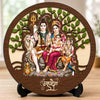 Image 1 of Default Title for the product Shiv Parivar Premium Wooden God Idol for Indoor Temple, Living Room Shelf, Work Desk & Puja Decor - 5x5 Inch