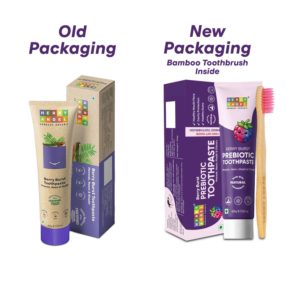 Image 3 of Herby Angel Berry Burst Prebiotic Toothpaste for Kids