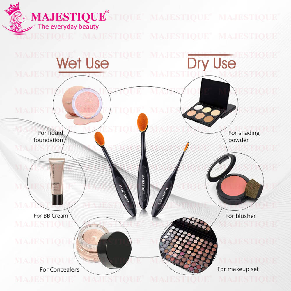 Image 4 of Majestique Supple Oval Makeup Brushes - 3