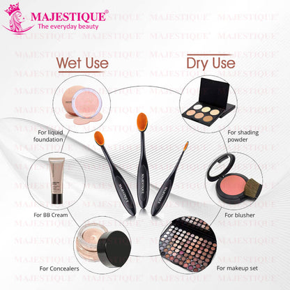 Image 4 of Majestique Supple Oval Makeup Brushes - 3