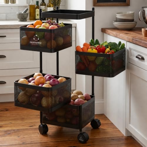 Image 1 of Default Title for the product HomeWiz Square Kitchen Rack 4-Layer