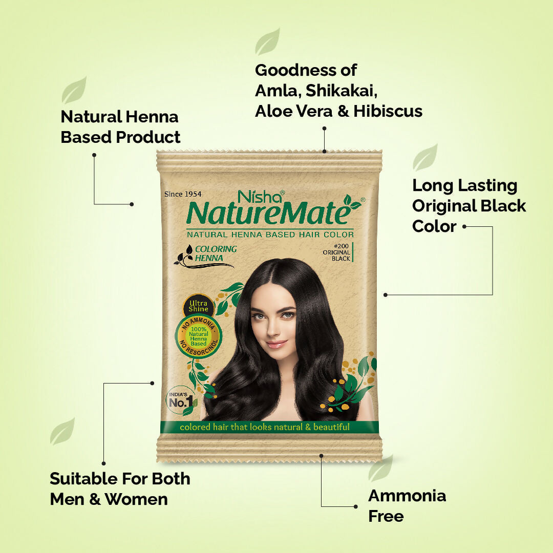 Image 3 of Nisha Nature Mate Henna-Based Hair Color Powder Sachet (Pack of 10)