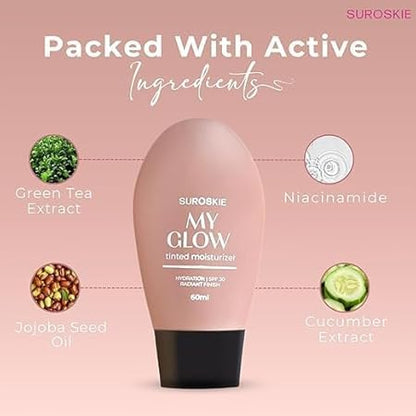 Image 4 of Suroskie My Glow Tinted Moisturizer, 60ml, Medium Shade, SPF 30, With Niacinamide and Natural Extracts