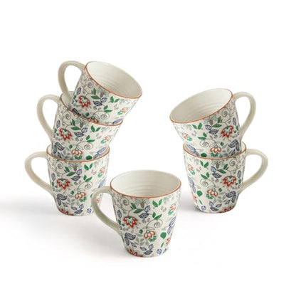 Image 2 of ExclusiveLane Spring Garden Handcrafted Ceramic Coffee Mug Set of 6 330 ML