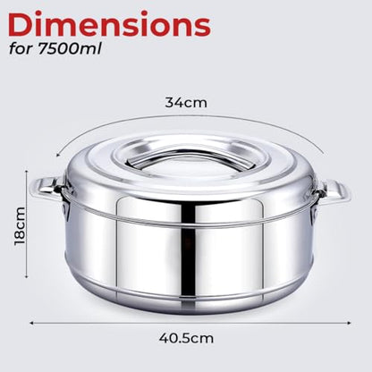 Image 4 of AVIAS Astra Stainless Steel Double Wall Insulated Hot Pot/Casserole, 7500ml
