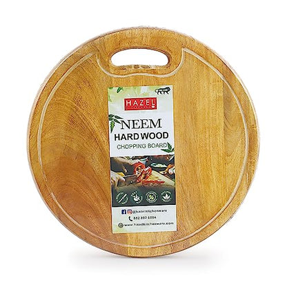 Image 5 of HAZEL Neem Wood Round Chopping Board 13 Inch