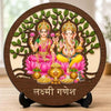Image 1 of Default Title for the product Lakshmi Ganesh Wooden Murti for Home Mandir, Prayer Room, Table Top Decor & Spiritual Gifting - 5x5 Inch