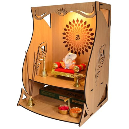 Image 1 of Default Title for the product 11 Strokes Divya Wooden Pooja Mandir for Home Big Size