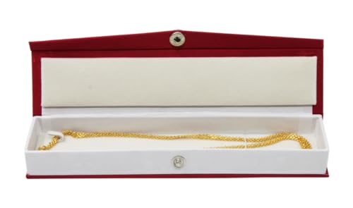 Image 6 of atorakushon Long Chain Necklace Pendant Bracelet Jewelry Holder Satin Gift Box Case Maroon
