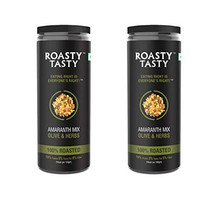 Image 1 of 80 g (Pack of 2) for the product Roasty Tasty Amaranth Mix Olive & Herbs Mixture Pack