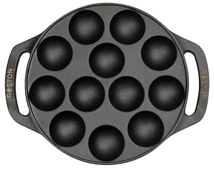 Image 5 of ROSTON Cast Iron Paniyaram Appam Pan 12 Cavity Induction Base
