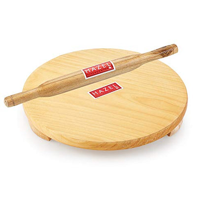 Image 1 of Default Title for the product HAZEL Wooden Polpat Roti Roller Combo, Wood, Brown, Set of 2