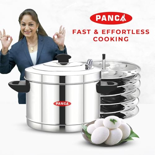 Image 4 of PANCA Stainless Steel Idli Maker 6 Plates 24 Idli Cooker Stainless Steel, Idly Dhokla Multipurpose Cooker Steamer (24 Idli, Big)
