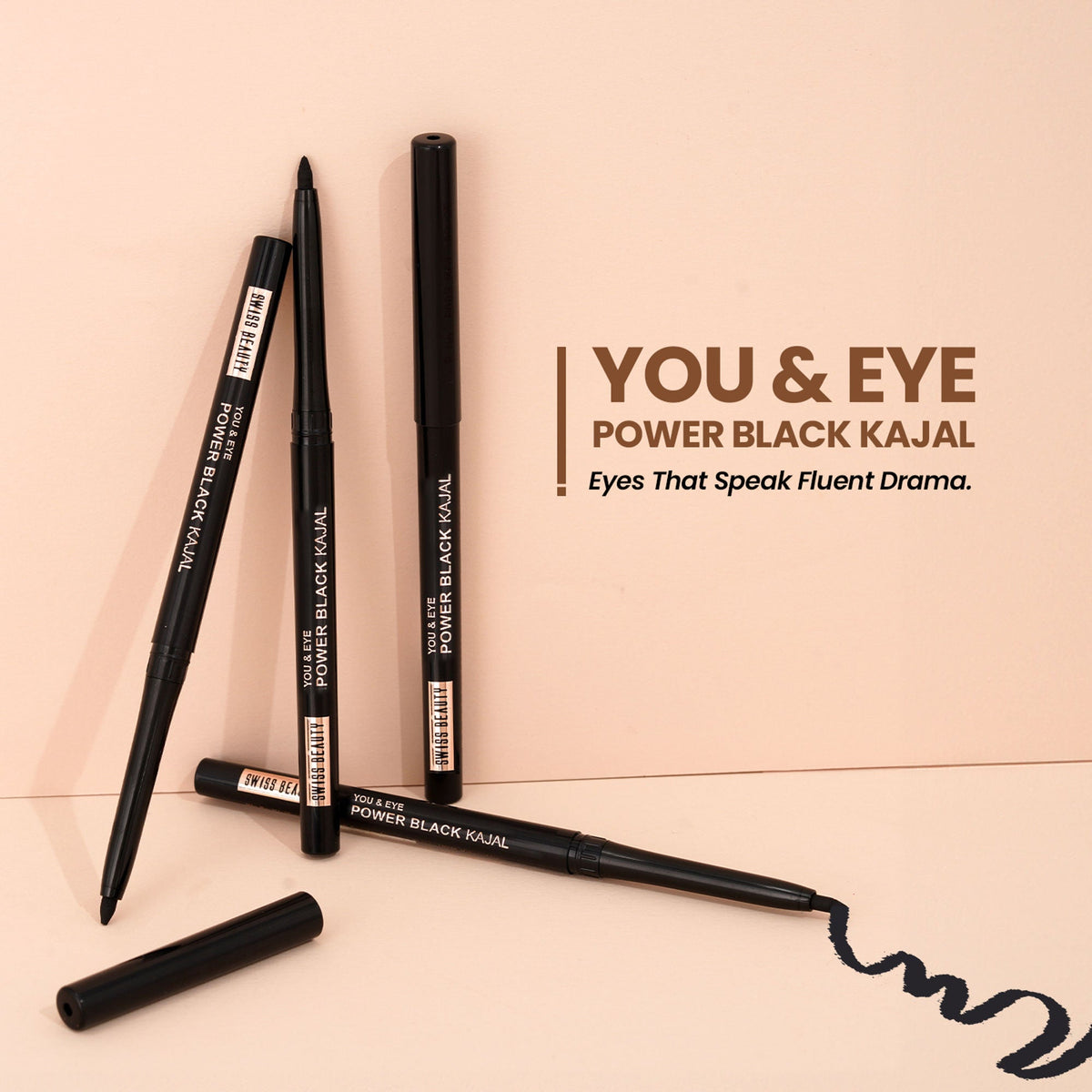 Image 3 of Swiss Beauty You & Eye Power ,24 Hours Stay ,Waterproof & Smudge-Proof Kajal With Vitamin E -Black
