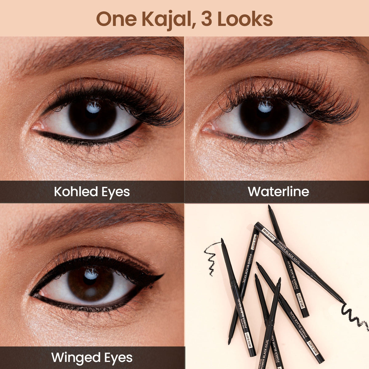 Image 6 of Swiss Beauty You & Eye Power ,24 Hours Stay ,Waterproof & Smudge-Proof Kajal With Vitamin E -Black