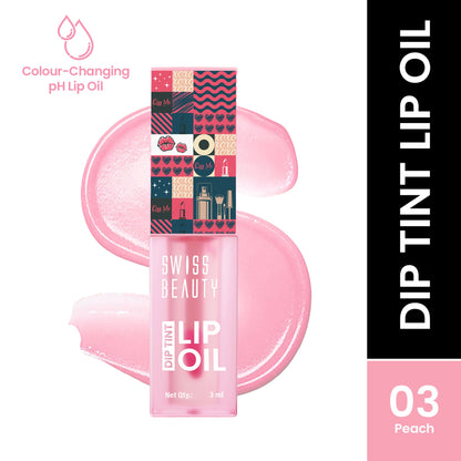 Image 1 of 3 ml for the product Swiss Beauty Dip Tint Color Changing Long Lasting With Vitamin-E PH Lip Oil - 3 Peach