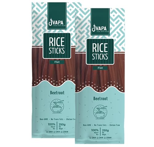 Image 1 of Default Title for the product JVAPA Flat Rice Sticks Noodles - Goodness of Beetrooot Flat 5 mm (2 x 250 gm)