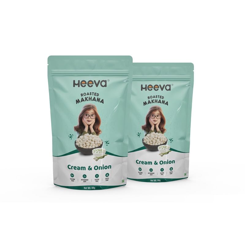 Image 1 of Default Title for the product Heeva Roasted Makhana Cream n Onion 50g Pack of 2