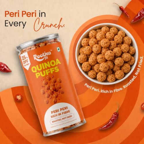 Image 6 of ROOTIVAFIT Quinoa Puffs Peri Peri Flavour, 80 g Each, Pack of 4