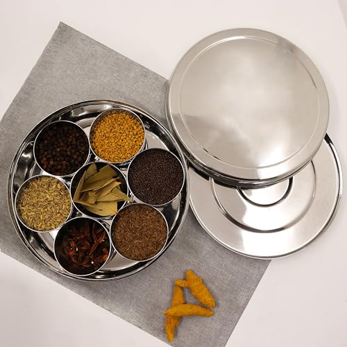 Image 3 of Large-1 for the product Spillbox Handcrafted Stainless Steel Spice Box Set for Kitchen