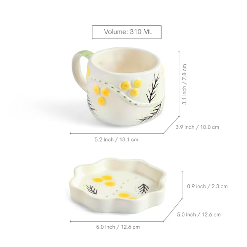 Image 6 of ExclusiveLane Spring Bloosom Ceramic Tea Cup and Saucer Set 310 ml