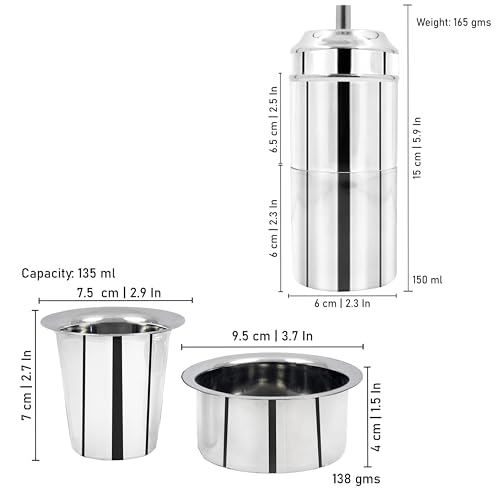 Image 6 of Spillbox Traditional Stainless Steel Filter Coffee Maker with Dabara Combo