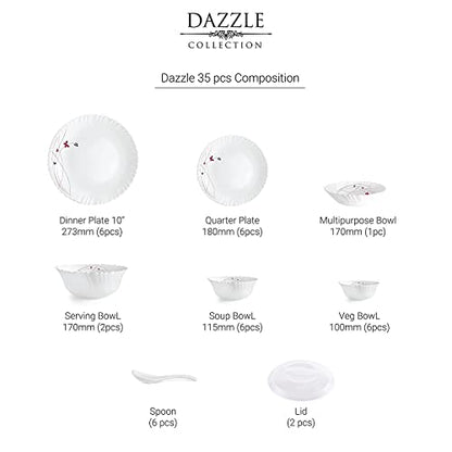 Image 5 of Cello Opalware Dazzle Series Lush Fiesta 35 Piece Dinner Set