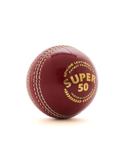Image 6 of SG Cricket Ball Super 50 Red, Alum Tanned Leather, 200mm