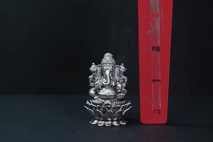 Image 5 of Dista Silvers Antique Padmam Ganesh Right Trunk Sitting 67.51G