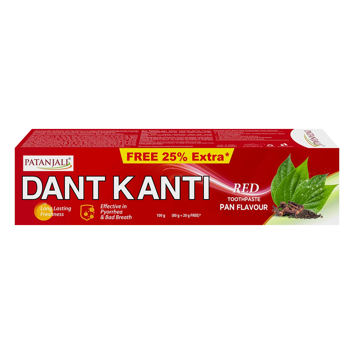 Image 1 of 100 gm / Pack of 1 for the product Patanjali Red Tooth Paste