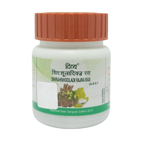 Image 2 of 30 tabs for the product Patanjali Divya Shirahshooladi Vajra Ras Tablets