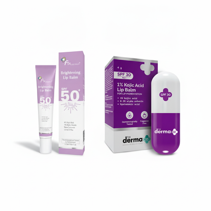 Image 1 of Fixderma 4% Kojic Acid Brightening Lip Balm SPF 50+ - 15 ml / Pack of 1 + The Derma Co 1% Kojic Acid Lip Balm - 4.5gm / Pack of 1